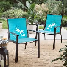 Patio Sling Chair With Flower Prin Outdoor Patio Chair For Patio Deck Or Porch In 2020 Patio Chairs Outdoor Patio Chairs Patio Furniture Replacement Cushions
