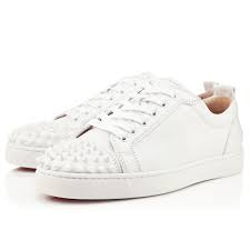 Louis Junior Spikes White White Leather Men Shoes Christian Louboutin