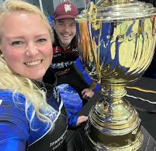 So incredibly proud of our team for pulling off a victory at our first  spiel together this season! Kudos to my friend @scottsaccary and his team  for also pulling off the W! #