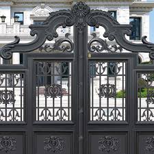 The front gate design for single floored house can be a double door gate with modern day lock. China Discount Modern House Wrought Iron Main Gates Designs Simple Gate Design Photos Pictures Made In China Com