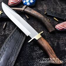 Alonzo Knives Usa Custom Handmade Tactical Bowie 1095 Knife Burl Wood Handle1280 Alonzoknives Couteau