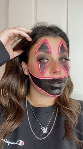 Black Neon Pink Clown Clown Makeup Halloween Face Makeup Halloween Make Up