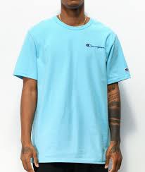 Champion Small Heritage Script Light Blue T Shirt Zumiez