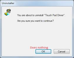 Solved Cannot Uninstall Dell Touchpad Driver Ok Button Doesn T Do Anything Help Dell Community