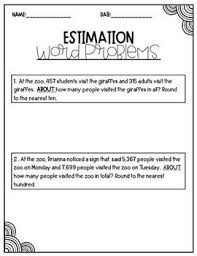 Free Estimation Word Problems Round And Solve Freebie Rounding Word Problems This Resource Includes 8 Word Probl Word Problems Teaching Freebies Estimation