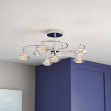 It features a metal and crystal shade and an antique black finish. Brayden Studio Greenhaw 6 Light Semi Flush Mount Reviews Wayfair Co Uk