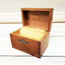 Vintage Wooden Index File Card Recipe Box Standard 3x5 Size Wooden Boxes Wooden Recipe Box
