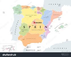 Detailed map of spain and neighboring countries. Stock Vector Spain Political Map Political Division Of The Kingdom Of Spain Municipalities Provinces And 720536308 Arrowsmith Program