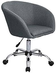 Duhome Elegant Lifestyle Schicker Rollhocker Grau Burostuhl Stoff Leinen Kosmetikhocker Drehstuhl Hohenverstellung Drehbar Farbaus Burostuhl Drehstuhl Hocker