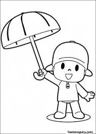 Printable Coloring Sheet Of Cartoon Pocoyo With Umbrella Printable Coloring Pages For Kids Coloring Pages For Kids Coloring Pages Umbrella Coloring Page