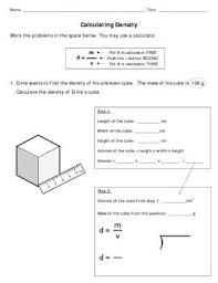 Calculating Density Mod Calculating Density Elementary School Science Density Worksheet