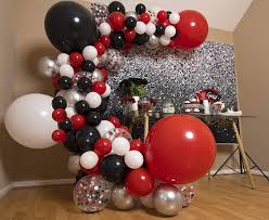 Kumeed red black assorted balloons party balloons 12 2.8g bright color latex balloons thick big pearlized decoration balloon pack of 100. Buy Red And Black Balloon Garland Kit Arch Small And Large Red White Black Balloons Party Decorations For Graduation Or Boy Birthday Bbq Baby Shower Casino Poker Vegas Ladybug