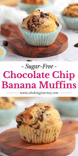 Sugar Free Chocolate Chip Banana Muffins These Super Easy And Healthy Banana Muffins Wi Banana Chocolate Chip Muffins Sugar Free Muffins Banana Chocolate Chip