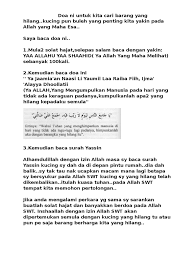 Entah hilang karena lupa atau mungkin hilang karena dicuri. Doa Ni Untuk Kita Cari Barang Yang Hilang