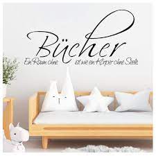 Ein Raum Ohne Bucher Ist Wie Ein Korper Ohne Seele Wandtattoo