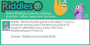 How do riddles benefit kids? First Game In The Bible Riddles Com