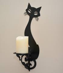 Mid Century Modern Cat Wall Sconce Candle Holder Candle Holders