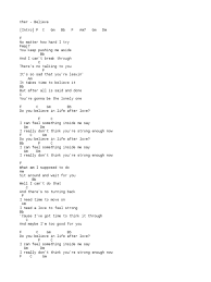 After love, after love / after love, after love / after love, after love / after love, after love / after love, after love / no matter how hard i try / you keep pushing me aside Cher Believe Chords