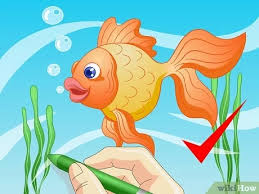 Draw a circle as a guide for the goldfish's body. How To Draw A Cartoon Fish 8 Steps With Pictures Wikihow