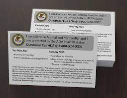 Service Dog Ada Info Cards Usa Service Dogs It delegates fleshing out those. usd