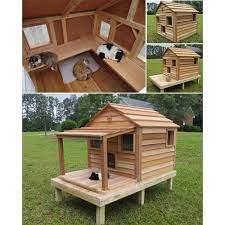Cool Cedar Cat Cottage Catsplay Superstore Outdoor Cat House Outdoor Cats Diy Dog Stuff