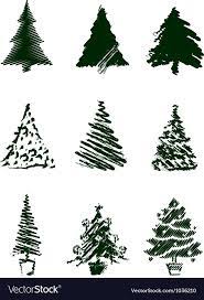 Christmas Tree Sketches Vector Image On Vectorstock Christmas Tree Sketch Tree Sketches Tree Icon