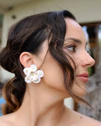 Bridal Floral Earrings White Gardenia