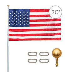 Valley forge 8049603 at $ 149.99 save $ 85. Titan Telescoping Flag Poles 20ft Silver Heavy Duty Flag Pole Kit Includes Aluminum Telescoping Flag Pole 4 X 6 American Flag Hardware For 2 Flags And Detailed Installation Instructions Walmart Com Walmart Com