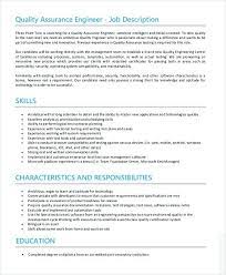 Quality Assurance Engineer Job Description In 2021 Manager Resume Job Description Resume