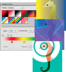 Photoshop offers many patterns for the gradient to follow, or you can create your own pattern. Using Gradients In Photoshop Elements