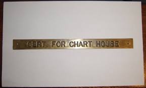 boat ship sign plate brass vintage cert for chart house map room hardware old vintage nautical maritime salvage