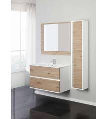 Il mobile bagno in legno. Mobile Bagno Sospeso Fabula Da 90 Cm Con 2 Cassetti Bianco E Rovere Made In Italy