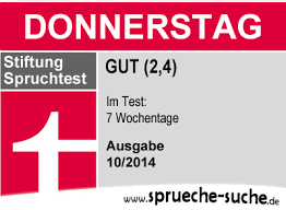 Wochentagstest Donnerstag Spruche Suche
