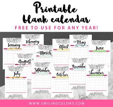 Printable Blank Calendar Free To Use For Any Year Download Now Printable Blank Calendar Monthly Calendar Printable Calendar Printables