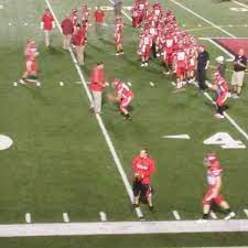 There is a turf football field and a running track surrounding the practice field. Martorelli Stadium Perrysville Ave