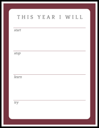 Print the 2021 new year resolution handouts package; This Year I Will New Year S Resolution Goal Tracker