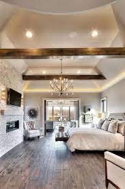 #marblesurroundfireplace #fireplace brandon architects, inc. Master Bedroom With Fireplace Gorgeous Master Bedroom With Brick Fireplace In 2020 Rustic Master Bedroom Decor Rustic Bedroom Farmhouse Master Bedroom