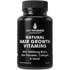 Every hair growth supplement will have several vitamins and minerals that are the chief ingredients in the capsule or pill formula. Amazon Com Natural Hair Growth Vitamins By Hair Thickness Maximizer Hair Regrowth Vitamin Supplement With Biotin 5000 Mcg Collagen Saw Palmetto Stop Hair Loss Get Thicker Hair For Men Women Made In