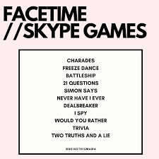Facetime And Skype Game Ideas In 2020 Facetime Games For Kids Family Games