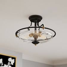 Brayden Studio Helsley 3 Light 17 Simple Bowl Semi Flush Mount Wayfair In 2020 Semi Flush Mount Lighting Semi Flush Flush Mount Lighting