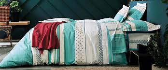 Well you're in luck, because here they come. Blanc Des Vosges Parure De Lit Cotton Vienna Turquoise 240 220