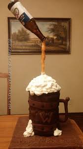 Coolest Anti Gravity Beer Cake Beer Cake Cool Birthday Cakes Anti Gravity Cake