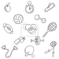 Garten (1) heimwerken (1) lampe und leuchten; Sport Fitness Fitnessgerate Hand Zeichnen Doodle Set Icons Fototapete Fototapeten Langhantel Reformhaus Tennis Myloview De