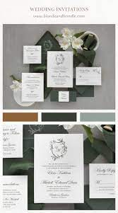 Elegant Neutral Wedding Invitation Set Crest And Monogram Wedding Invitation Simple Wedding Invitation Tan Beige Wedding Invitation Suite Crest Wedding Invitations Elegant Wedding Invitations Green Wedding Invitations