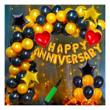 Maybe you would like to learn more about one of these? Black And Golden Happy Anniversary Decorations With Led Fairy Light For Home Kit With Foil Balloon Banner Heart Star Metallic Balloons Hand Balloon Pump Combo 109pcs For 1st 25th 50th Wedding Party Decoration Mom