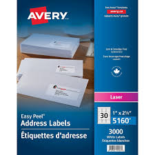 Explore your search on topsearch.co for united states. Eway Ca Ave05160 Avery Easy Peel White Laser Address Labels 2 5 8 X 1 3000 Pack 5160