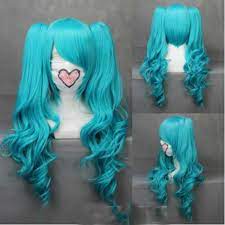 Vocaloid 2 Hatsune Miku Mixed Blue Cosplay Wig Female Anime Hairstyles Anime Wigs Cosplay Wigs