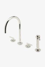 You can also choose from brass. Formwork Three Hole Gooseneck Kitchen Faucet With Metal Lever Handles And Spray Kitchen Faucet Gooseneck Kitchen Faucet Faucet