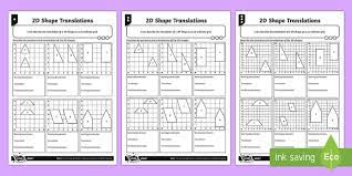 Translations worksheet slide answer key. 2d Shape Translations Differentiated Worksheets