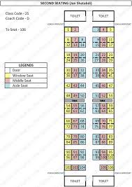 Seat Map Of Second Seating 2s Jan Shatabdi